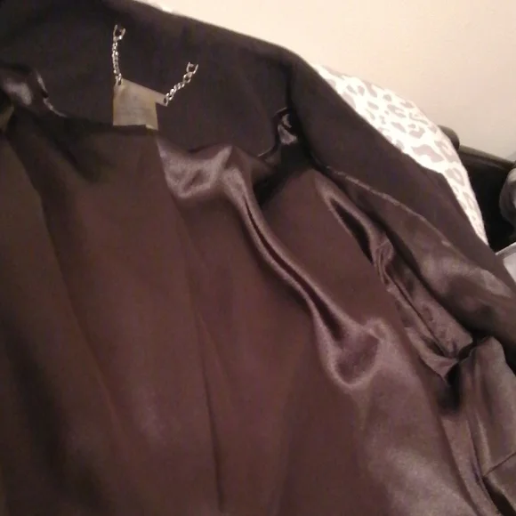 Slimming Jacket By Peter Nygard Black Studded Zip-Front Size 8 - Picture 9 of 9